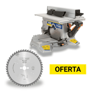 Tronzadora (ingletadora virutex) abatible con mesa superior TM33W + Disco 300X30 Z48